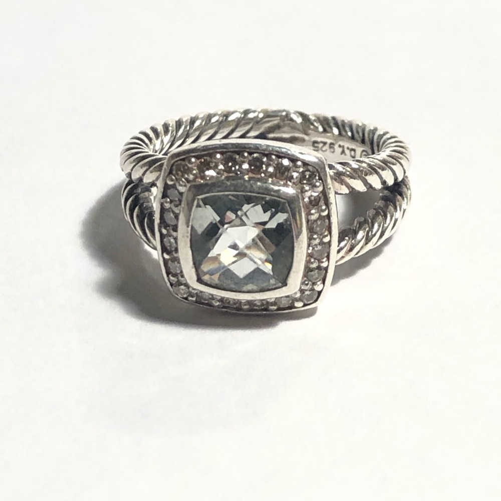 David Yurman Petite Albion prasiolite/diamond ring